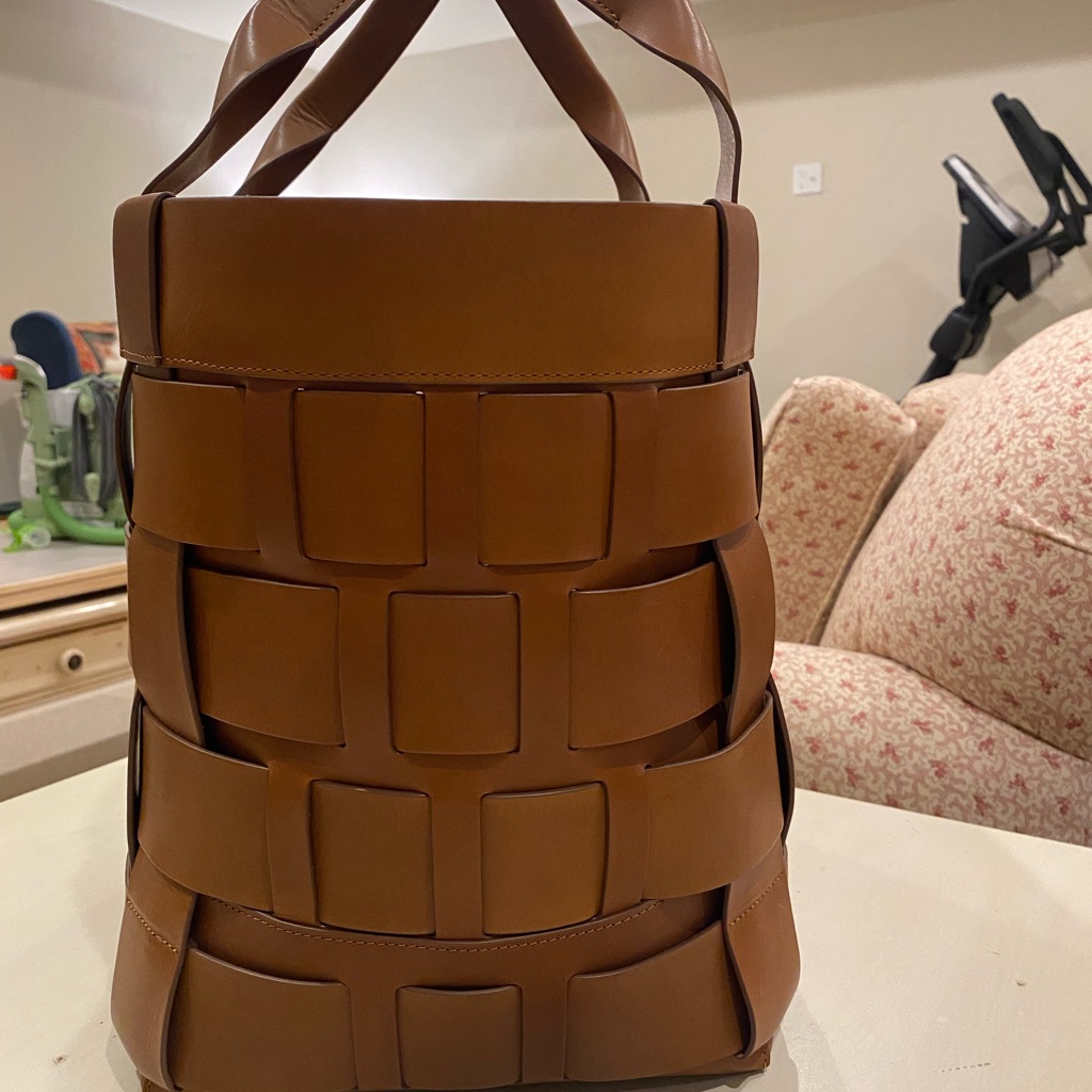 Shinola Detroit Bixby Basket Tote Bag- Large-Chesnut Brown Woven Leather Tote — image 6 of 8